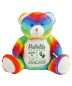 Preview: Stofftier Bär Regenbogen bestickt mit Namen
